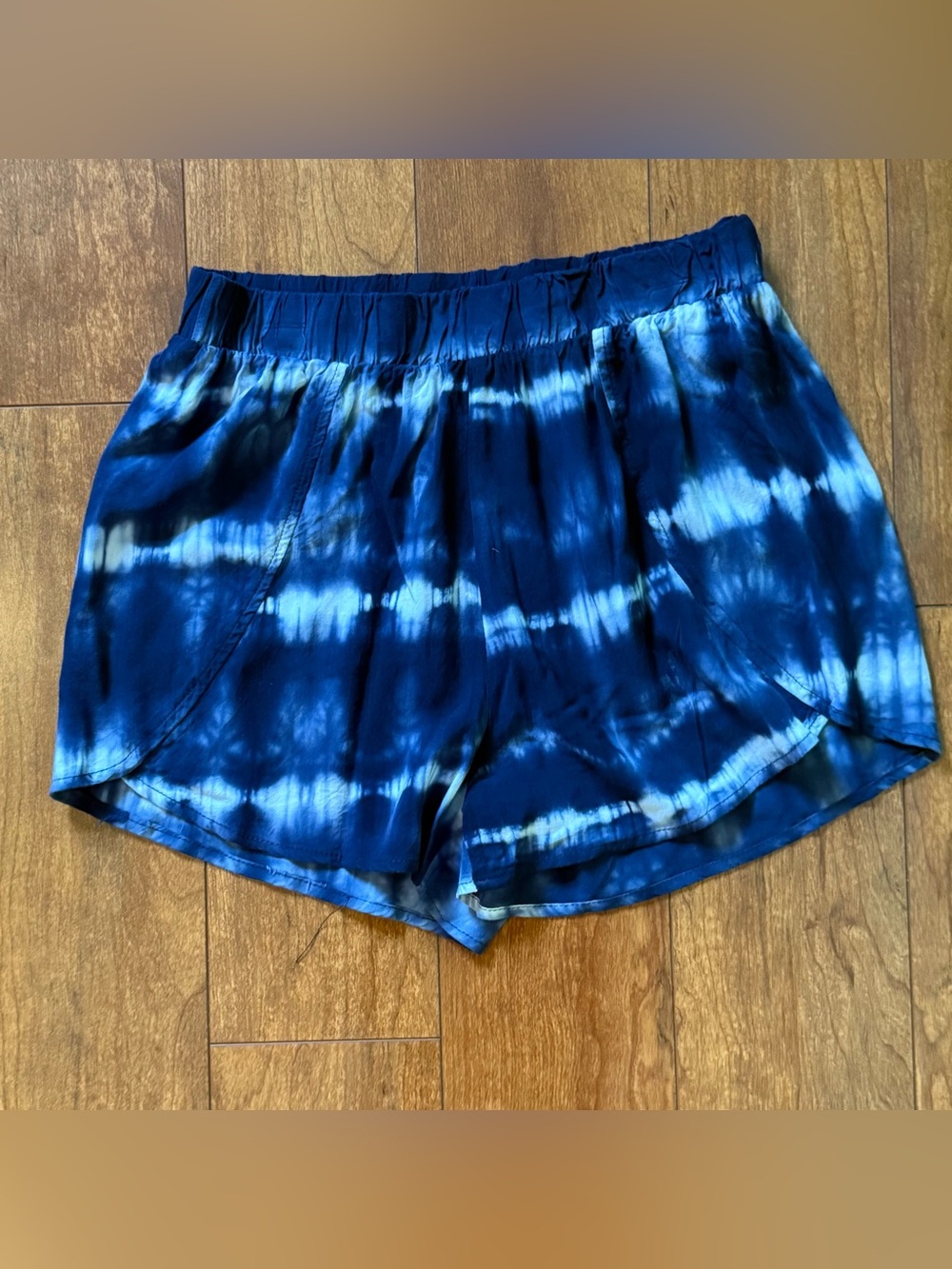 Charlotte Russe Blue Tie-Dye Elastic Waist Shorts - Size S